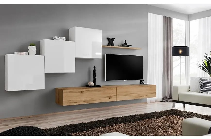 Obývacia stena Switch X Biely/Wotan