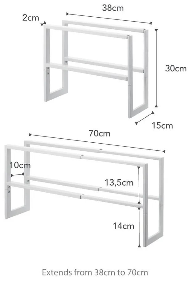 Biely kovový teleskopický stojan na topánky Line – YAMAZAKI