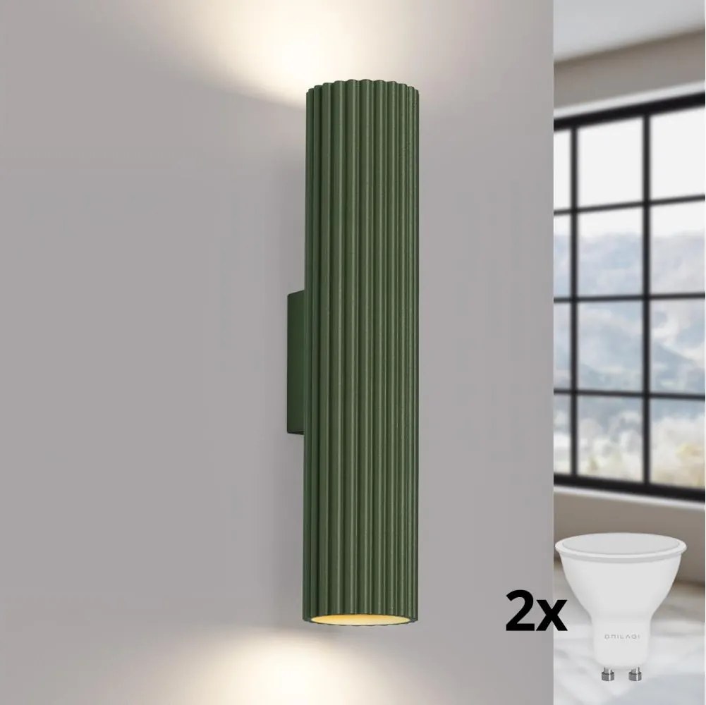 Brilagi - LED nástenné svietidlo CRESTO 2xGU10/10W/230V 30 cm zelené
