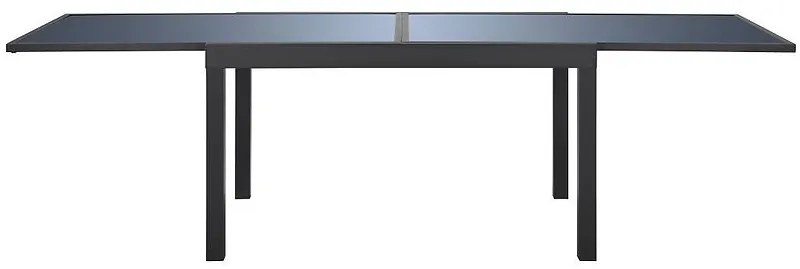 Rozkladací stôl so sklenenou doskou sivý