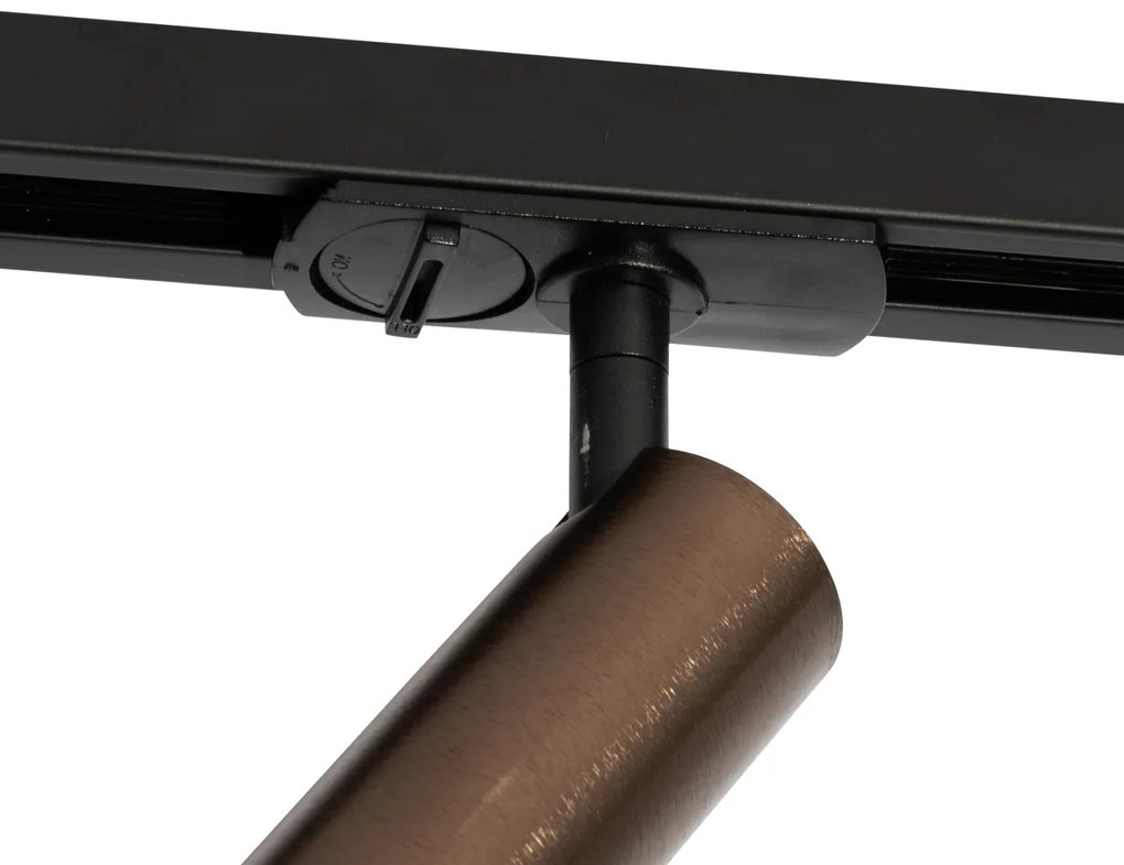 Moderný koľajnicový systém s 5 reflektormi tmavá bronz 1-fázový GU10 35 mm - Iconic Jeana Luxe