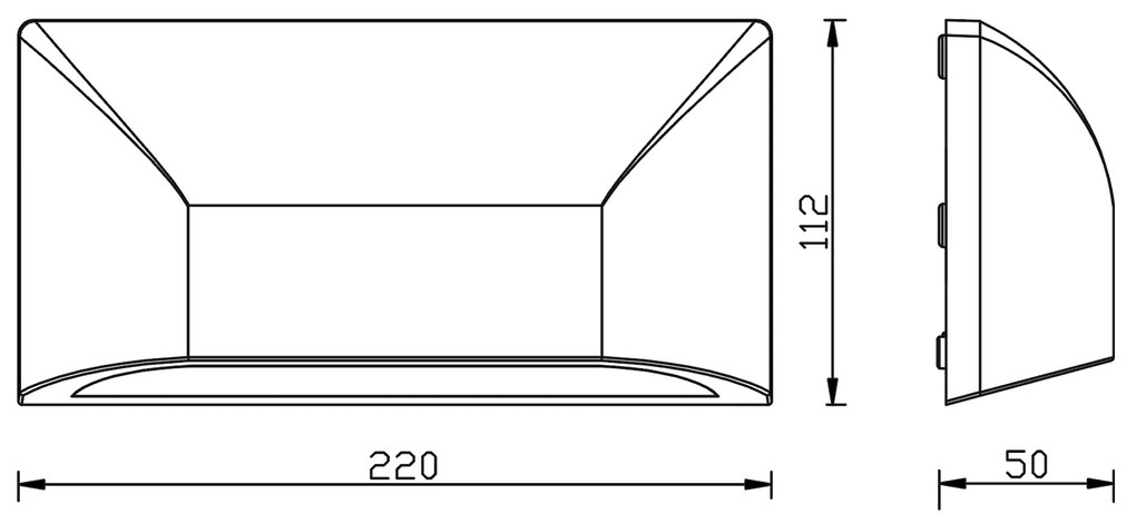 TOP-LIGHT Vonkajšie nástenné LED osvetlenie APRILIA, 6W, denná biela, IP65