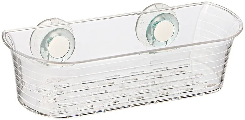 BISK Erga GECO, nástenný košík do kúpeľne na prísavky, číra, ERG-06732