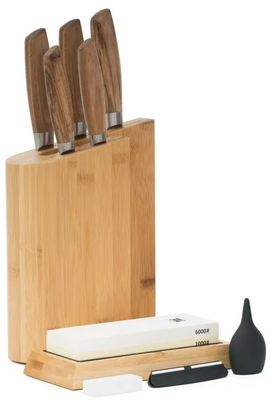 G21 Gourmet blok na nože, bambus, pre 5 nožov