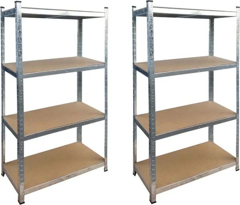 CH Sada dvoch 4- policových kovových úložných regálov Tosca I. 150 x 70 x 30 cm