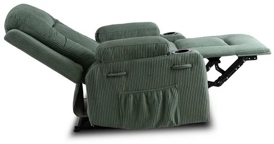 Masážne polohovateľné kreslo ARIEN zelený manšester - vintino.sk