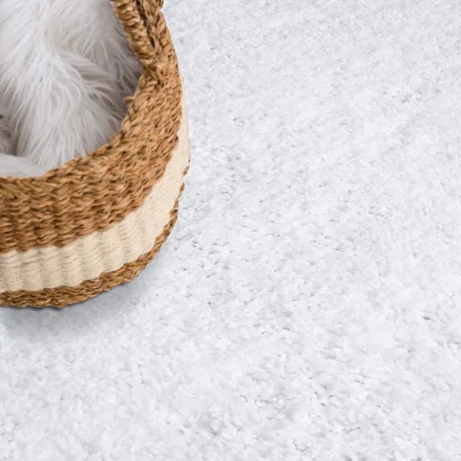 Koberec City Shaggy 500 biely kruh