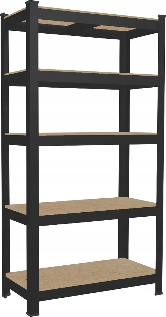 CH 5- policový kovový úložný regál Tosca IX. 180 x 90 x 40 cm - čierna