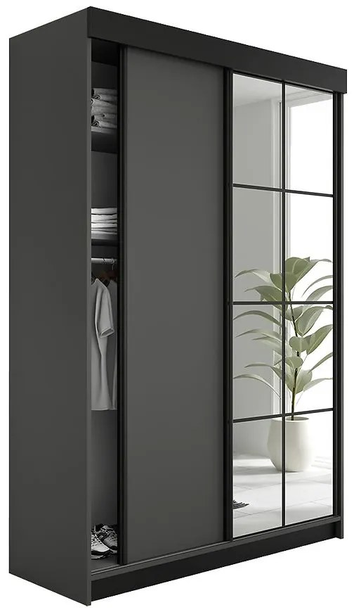 Skriňa Lamaro 138 grafit antracit + čierne vložky