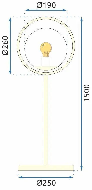 Toolight - Podlahová lampa APP927-1F, zlatá-biela, OSW-07009