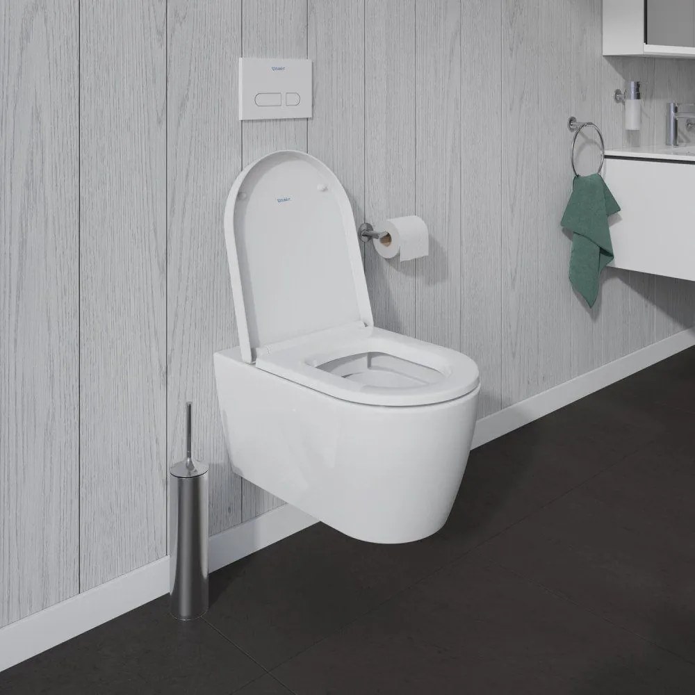 DURAVIT ME by Starck závesné WC Rimless s hlbokým splachovaním, 370 x 570 mm, biela/biela matná, s povrchom HygieneGlaze, 2529099000