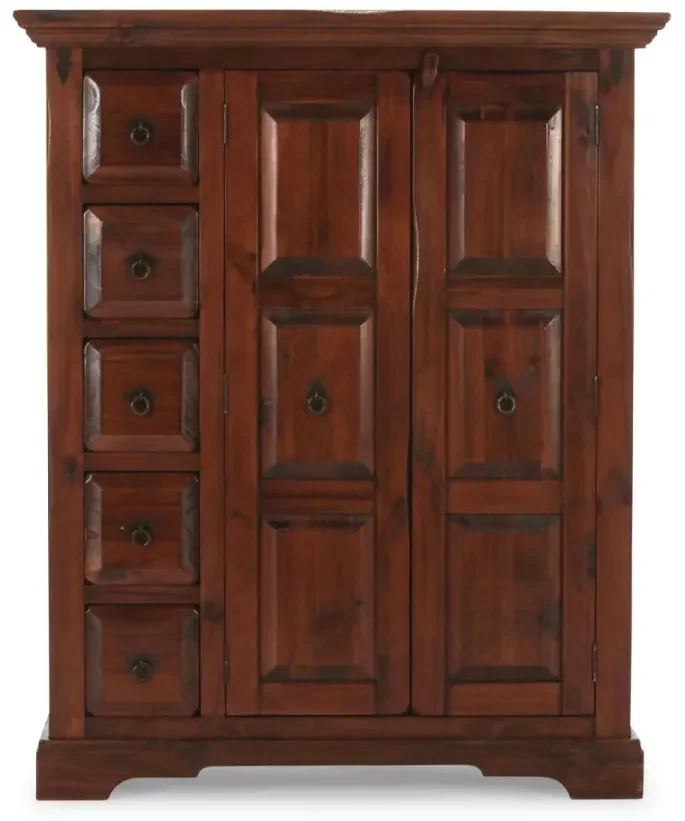 furniture-nabytek.cz - Masívna komoda Highboard Catana z borovice, hnedá, lakovaná – 107×45×130 cm