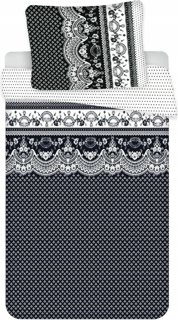 Bavlnené obliečky CANZONE BLACK, čierne Rozmer obliečky: 70 x 90 cm | 140 x 200 cm