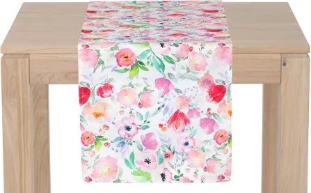Behúň na stôl Akvarel kvety, 150x40 cm%