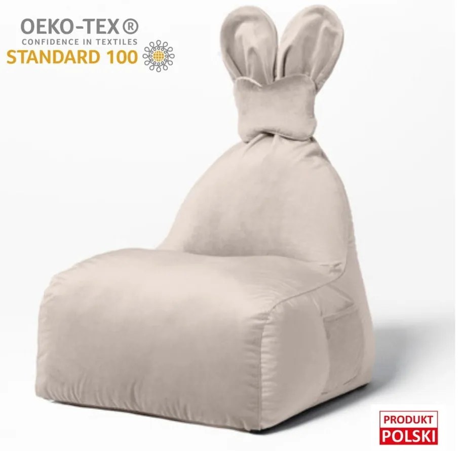 Béžový detský sedací vak Funny Bunny – The Brooklyn Kids