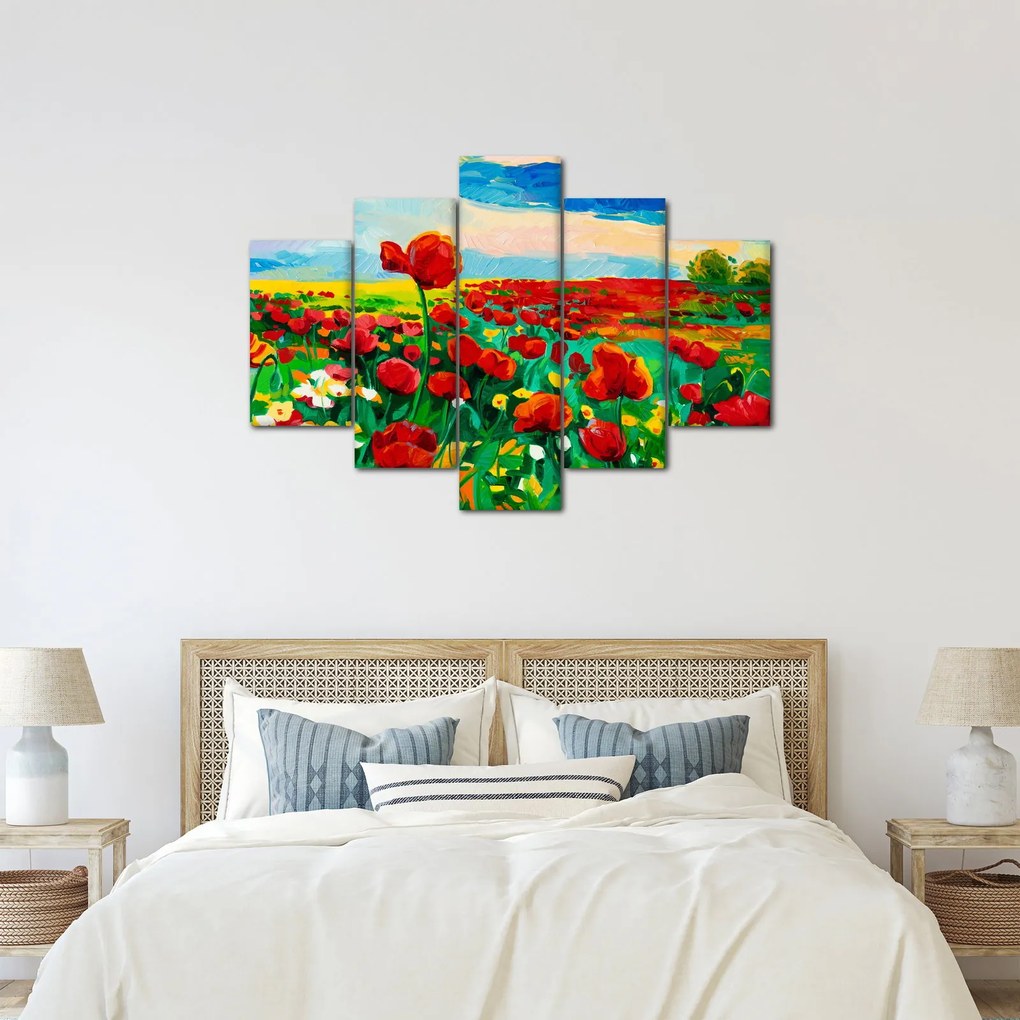 Obraz poľa s vlčími makmi (150x105 cm)