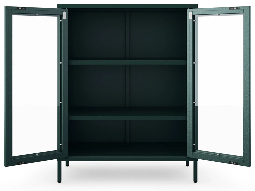 Vitrína GINA, 800 x 1015 x 400 mm, Modern: fľaškovo zelená farba