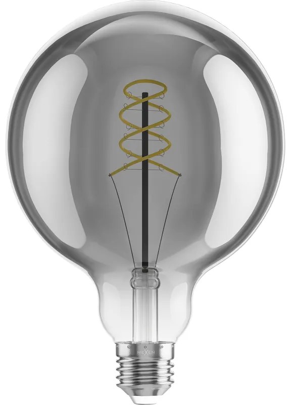 Mexen Vintis, LED žiarovka špirála E27, G125, 8W, Teplá - 2200K, 450 lm, dymová - L168-E27-0822-70