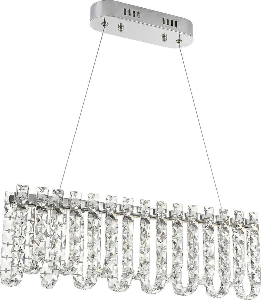 Toolight Toolight, LED krištáľová závesná lampa 60 cm, SWE073-CP, LED integrovaný 3000K/6000K, chrómová, OSW-30202