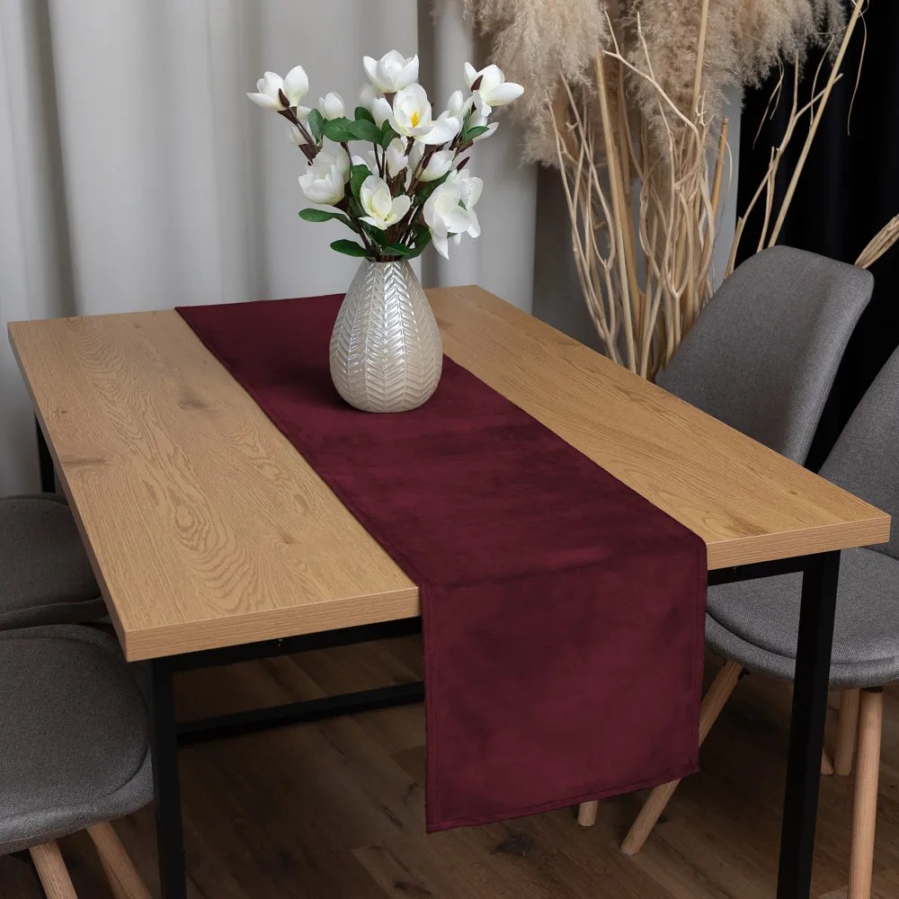 Biante Zamatový behúň na stôl Velvet Prémium SVP-010 Tmavo vínový 45x180 cm