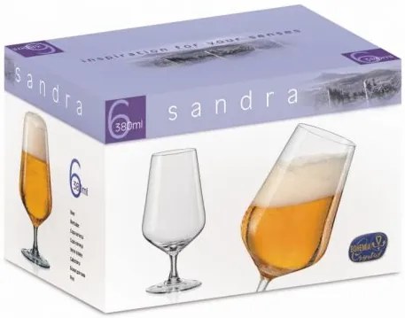 Crystalex Poháre na pivo SANDRA 380 ml, 6 ks