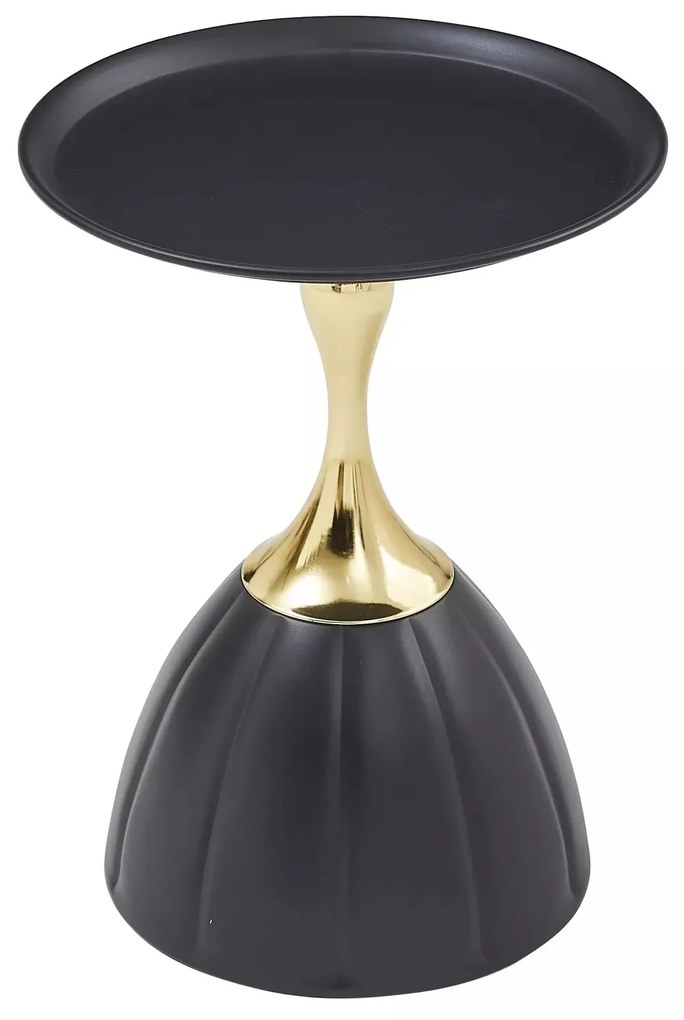 Odkladací stolík Piana 38 cm čierna/zlatá