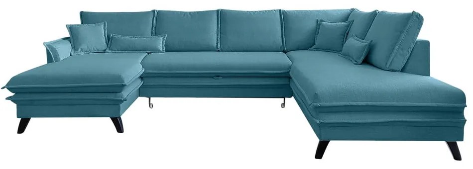 Tyrkysovomodrá rozkladacia pohovka do "U" Miuform Charming Charlie, pravý roh