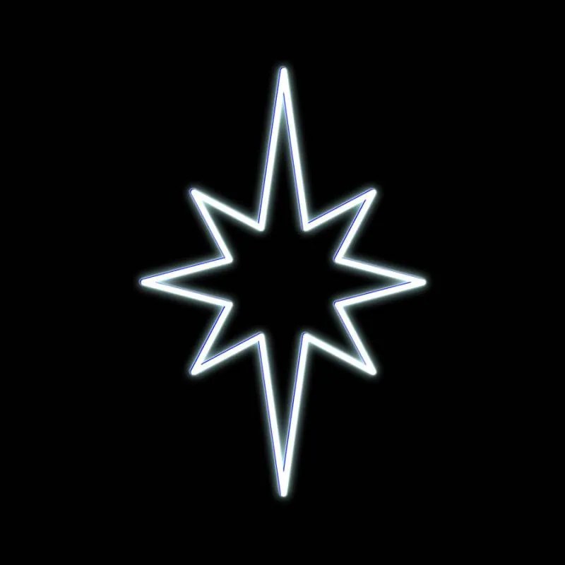 DECOLED LED světelný motiv hvězda, ledově bílá, 50 × 80 cm