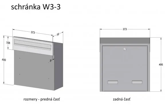 W3 - 3 poštová schránka RAL7016 / nerez Nerez / Antracit