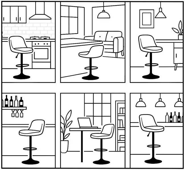 Barová stolička COFTON zamatová, grafitová / čierna