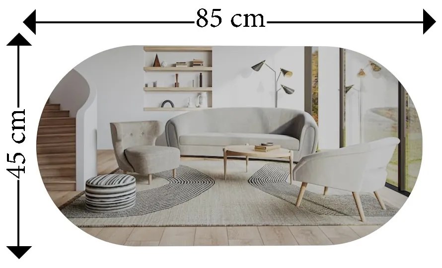 Dekoratívne nástenné zrkadlo Riors 85x45 cm zlaté