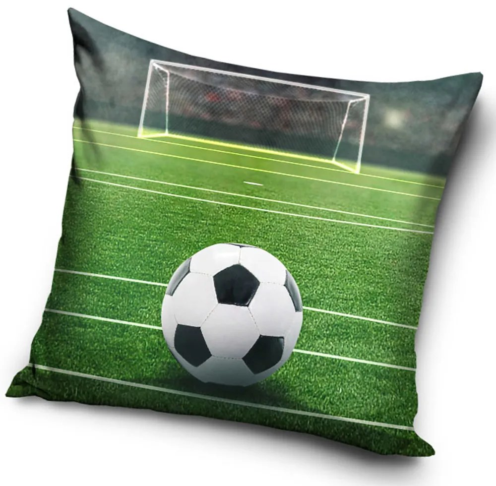 DETSKÁ DEKORAČNÁ OBLIEČKA NA VANKÚŠ FOOTBALL 40X40 CM VZOROVANÁ