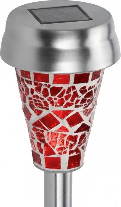 Solárna LED lampa Mosaic – červená 31 cm