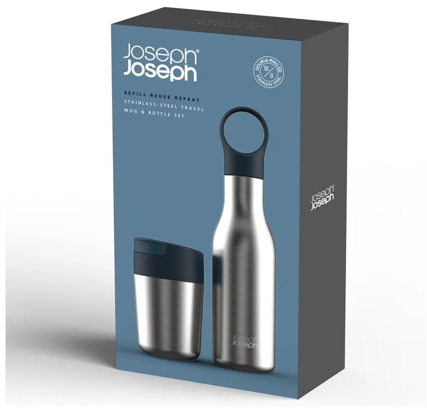 Súprava cestovnej antikoro fľaše a hrnčeka Loop&Sipp – Joseph Joseph
