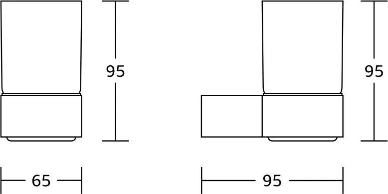 Mexen Base, nástenný pohár na kefky, čierna / zlatá lesklá, 7088238-57