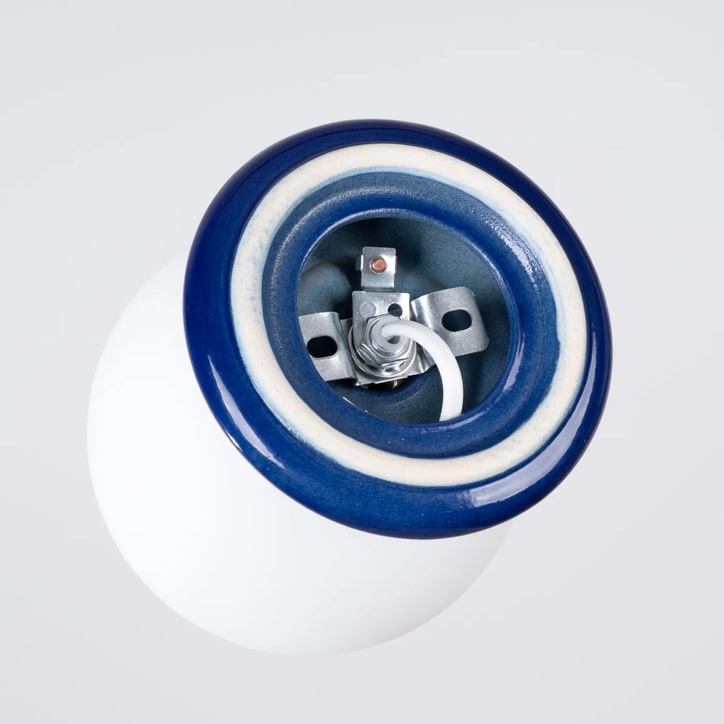 Stropné svietidlo Zori, 1x biele sklenené tienidlo, bl