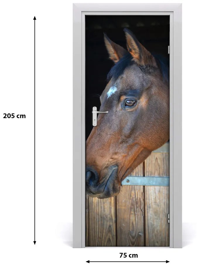 Fototapeta samolepiace na dvere stajňa kôň 75x205 cm