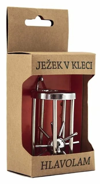 Hlavolam ježko v klietke kovový 4 x 7 cm