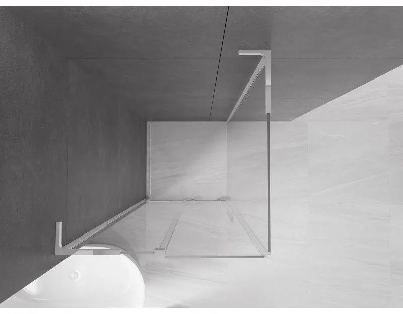 Mexen Velar L, sprchový kút s posuvnými dverami 110 x 110 cm, 8mm číre sklo, chrómová, 871-110-110-03-01