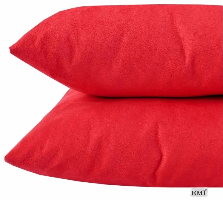 Vankúš červený semiš EMI, Vankúš 50x50 cm