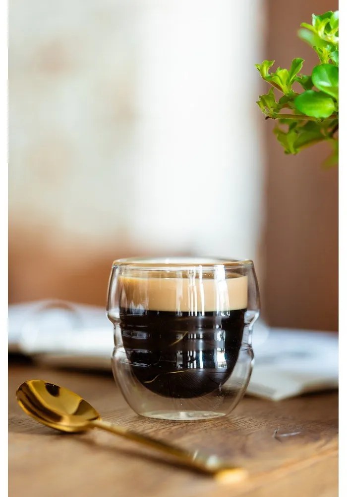 Sklenené šálky v súprave 2 ks na espresso/dvojstenné 70 ml Sferico – Vialli Design