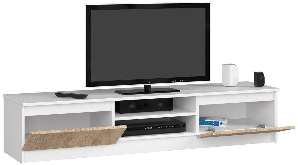 TV stolík Katalina  (biela + dub sonoma). Akcia -14%. Vlastná spoľahlivá doprava až k Vám domov. 1069406