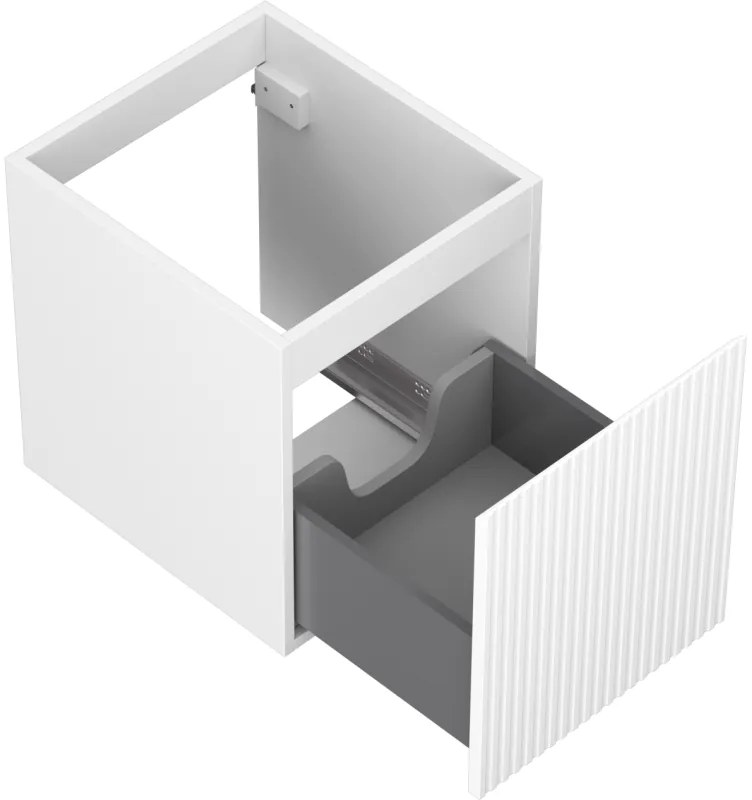 Mexen Rivel, kúpeľňová skrinka 40 cm, 1 zásuvka, drážkovaná, biela matná, 91A20-04047-1-BF01