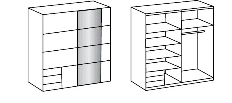 Šatníková skriňa Emden, 179 cm, biela