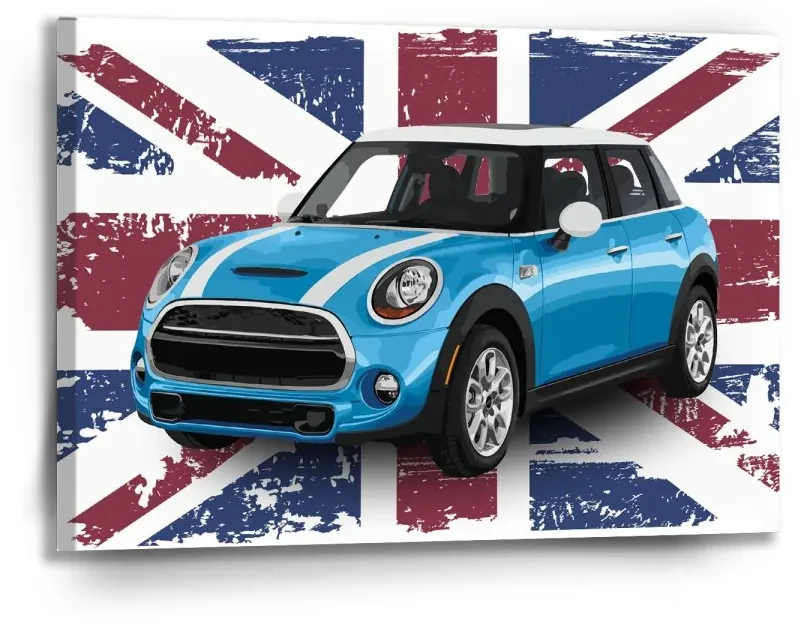 Sablio Obraz Mini sedan Britská vlajka - 90x60 cm