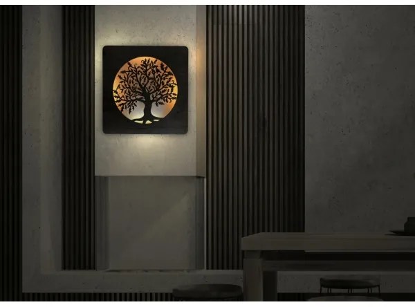 Li-Go 5275/DUB2 - LED ura z nastavljivo svetlostjo LED/10W/5V, 20000 mAh, 42x42 cm, hrast+ z daljinskim upravljalnikom