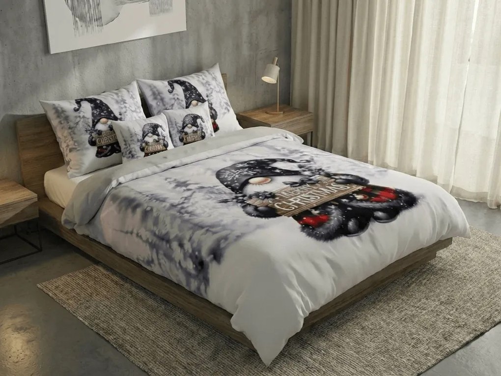 3D flanelové obliečky z mikrovlákna JOLLY GNOME biele + obliečka na vankúšik 40 x 50 cm zadarmo Rozmer obliečky: 70 x 90 cm | 140 x 200 cm