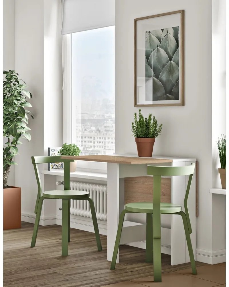 Rozkladací jedálenský stôl s doskou v dekore duba 76x28 cm Papillon – TemaHome