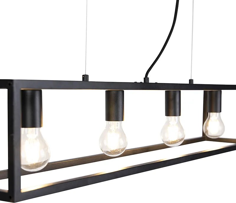 Priemyselné závesné svietidlo čierne - Cage 4