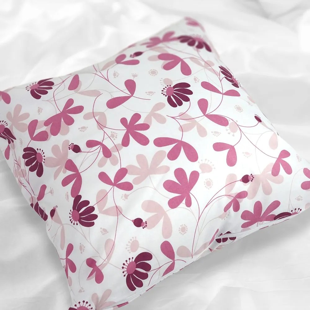 Polášek Bavlnená obliečka na vankúšik - kvetinová harmónia modrá | 70 x 90 cm